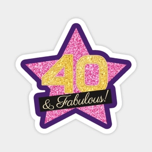 40th Birthday Gifts Women Fabulous - Pink Gold Magnet