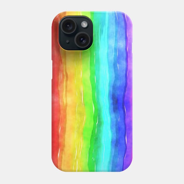 Rainbow Watercolor Stripes Phone Case by StripePatterns