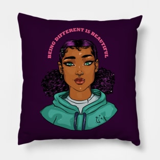 Being different is beautiful art Pillow