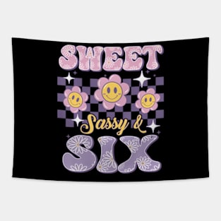 Sweet Sassy And Six Birthday For Girls 6 Year Old Tapestry