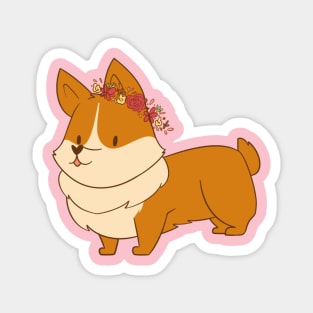 Flower Corgi Magnet