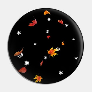 Snow and Leaves Falling From The Sky Pin