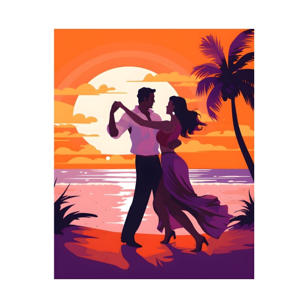 Couple Dancing Bachata on The Beach by Dance Art Creations