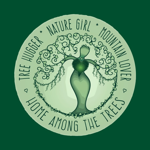 Asheville, NC - Nature Tree Girl - Green 20 by AVL Merch