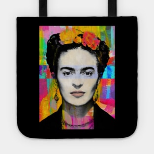 Frida Kahlo Colorful Pop Art Portrait Tote