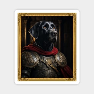 Stalwart Black Labrador Retriever - Medieval English Knight (Framed) Magnet