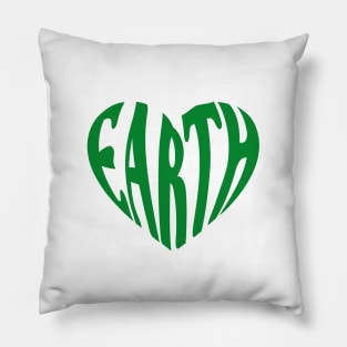 Earth love, green heart Pillow