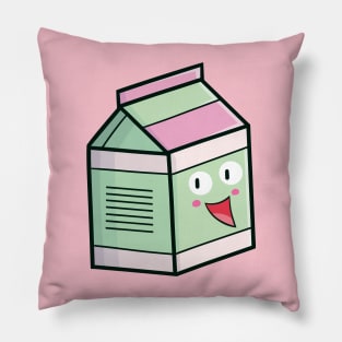 Cute Green Pink Milk Box Pillow