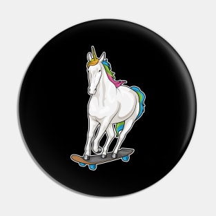 Unicorn Skater Skateboard Pin