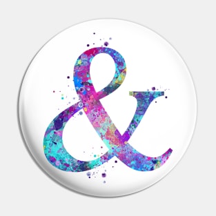 Ampersand Watercolor Typography Pin