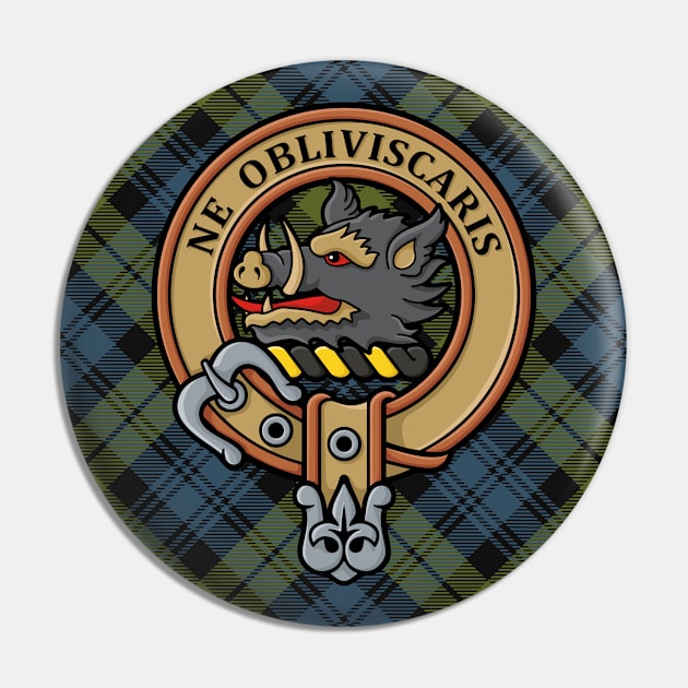 Campbell Crest over Tartan Pin by sifis