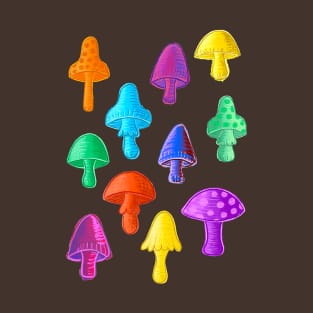 Multicolored Mushrooms T-Shirt
