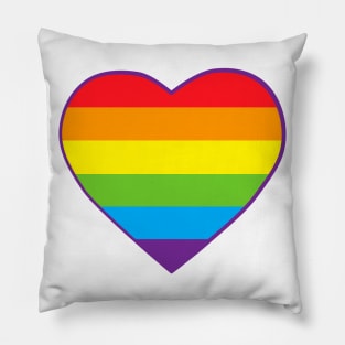 Pride Flag Heart Pillow