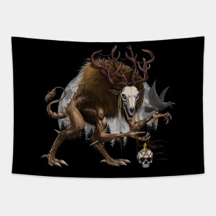 Wendigo Cryptid Creature Tapestry