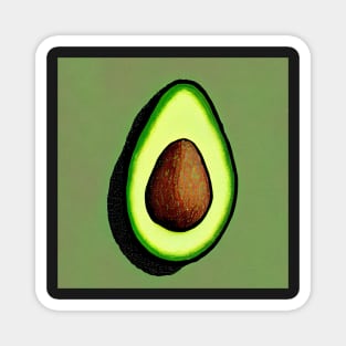 Green Avocado Vegetarian Illustration Pattern Magnet