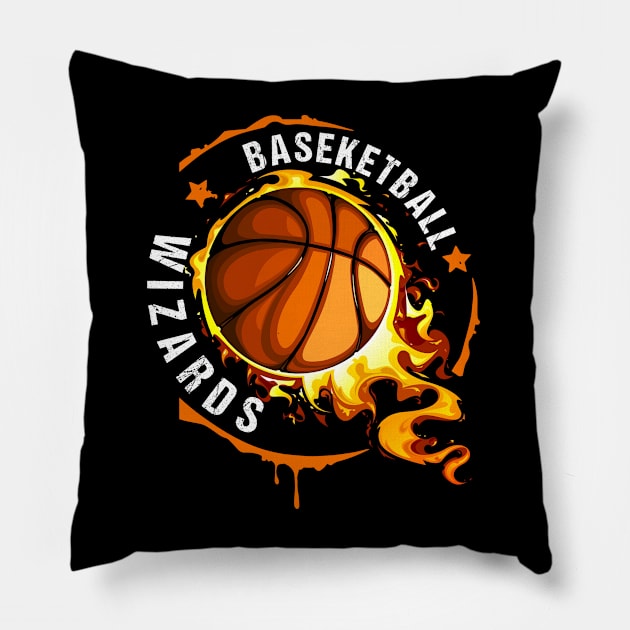 Graphic Basketball Name Wizards Classic Styles Team Pillow by Frozen Jack monster