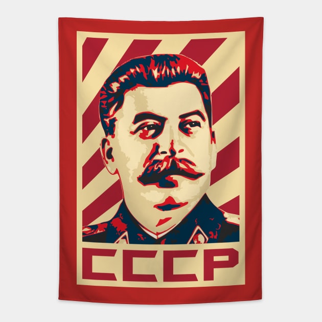 Joseph Stalin CCCP Retro Propaganda Tapestry by Nerd_art