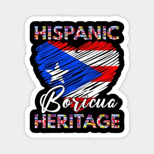 National Hispanic Heritage Month Puerto Rico Flag Boricua Magnet