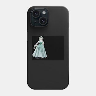 Bone China Figurine wearing a Green Dress Phone Case