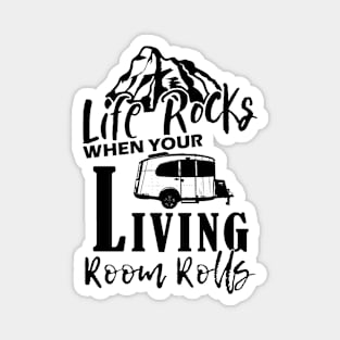 "Life Rocks" Back Black Imprint - Airstream Basecamp Magnet