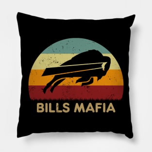 Retro Sunset - Buffalo Bills Mafia Pillow