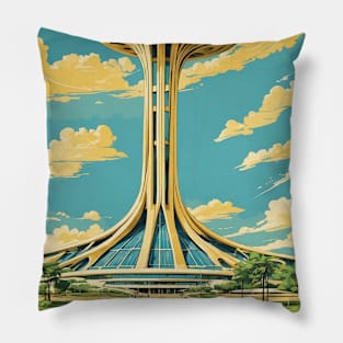 Brasilia Brazil Vintage Tourism Travel Poster Pillow