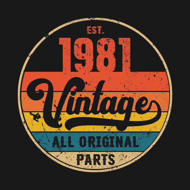 Disover 1981 Vintage All Original Parts Gift 39th Birthday - 1981 Vintage - T-Shirt