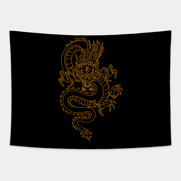 Gold dragon t-shirts, pillows, bags, cases, stickers Tapestry by Anastasia Letunova