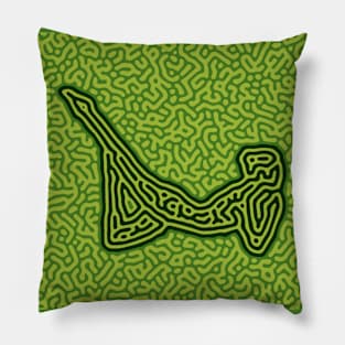 Unique Yoga Pose in  Abstract Background Pillow