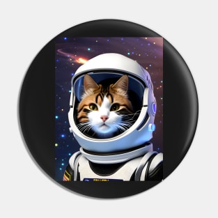 Astronaut Cat - Modern Digital Art Pin