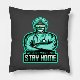 Dr Stay home shirt Pillow