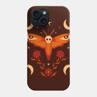 Death moth illustration. hawkmoth Halloween witchy art Phone Case