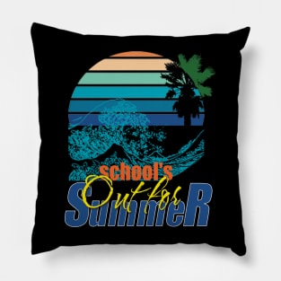 cute retro last day of school school's out for summer teacher Pillow