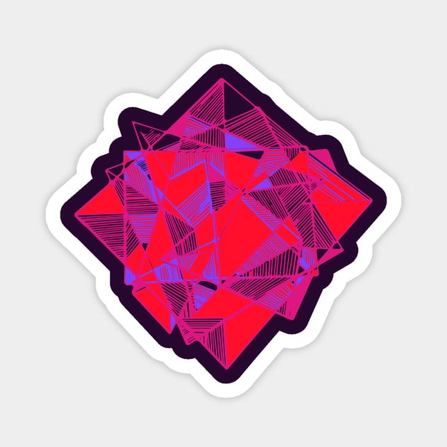 Triangle pink abstract geometric Magnet by carolsalazar