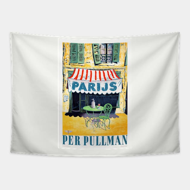 Parijs per Pullman Vintage Travel Poster Tapestry by vintagetreasure