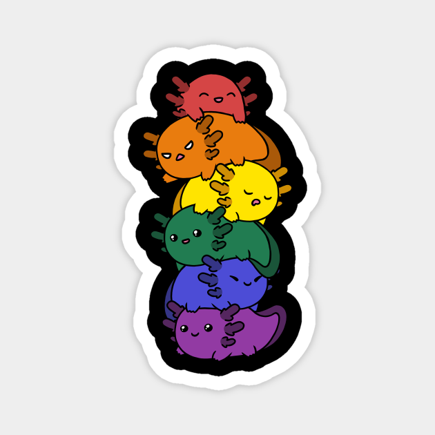 Kawaii Axolotl Pile Gay Pride Flag Rainbow Flag Lgbtq Lgbt T Gay Pride Magnet Teepublic