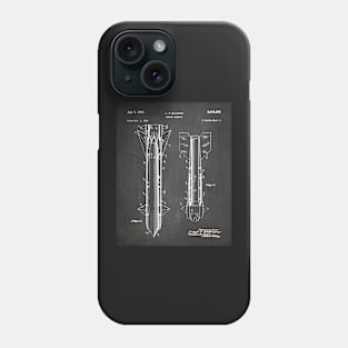 Army Aerial Missile Patent - Military Veteran Army Fan Art - Black Chalkboard Phone Case