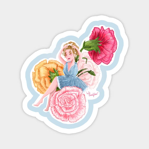Carnation Girl Magnet by LeilaCharaf