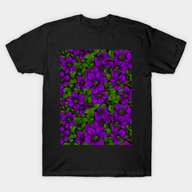 Purple Clematis vine - Flower - T-Shirt