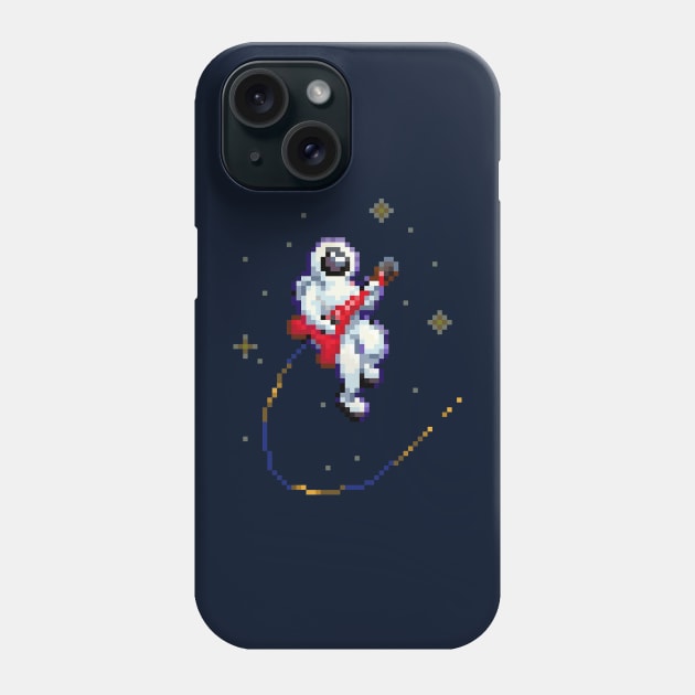 Rock Out Astronaut Pixel Art Phone Case by Wolfkin Design