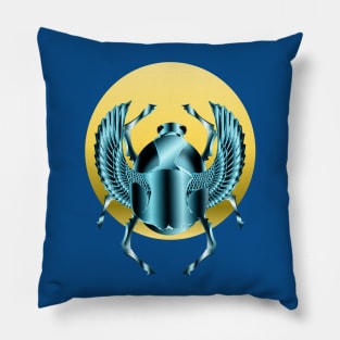 Winged Beetle Sun Disk Pillow