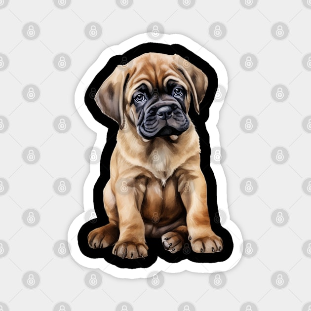 Puppy  English Mastiff Magnet by DavidBriotArt