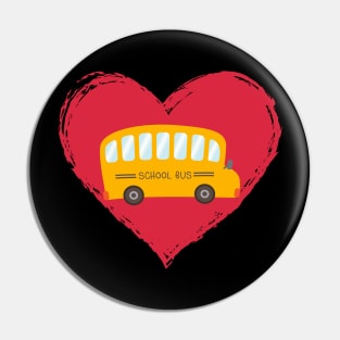 Boy Hearts School Buses Pin