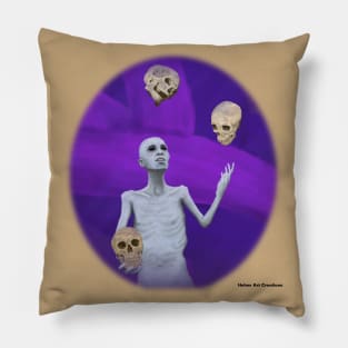 Fantasy Creature Juggling Skulls Fantasyart Pillow