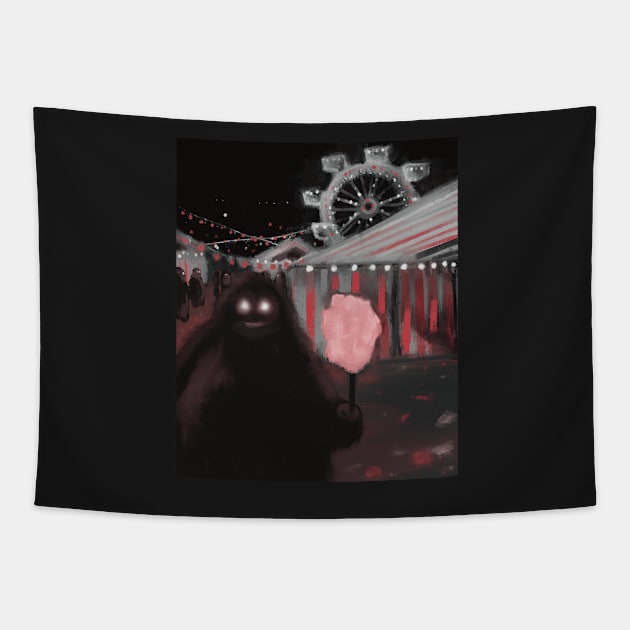 Monster with candy floss Tapestry by Nigh-designs