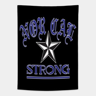 NOR CAL STRONG DESIGN #1-BLUE/WHITE BORDER Tapestry