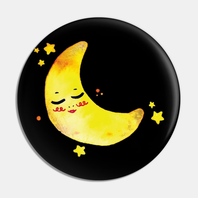 cute moon Pin by Littlefluffy