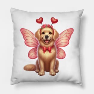 Valentine Fairy Golden Retriever Dog Pillow