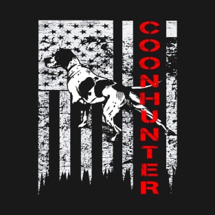 Distressed USA Flag Shirt for Coon Hunters T-Shirt