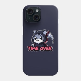 Cute Grim Reaper Cat - time over Phone Case